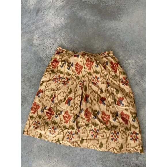 J. Jill Silk A-Line Patterned Knee Length Elastic Waist Skirt J.Jill Size 14 - Picture 1 of 9